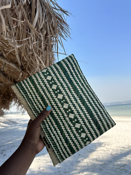 Clutch i strå - Grønn